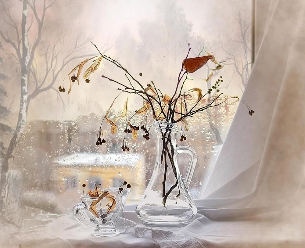 Winterstillleben Malerei