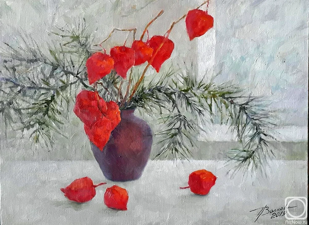 Winterstillleben Malerei