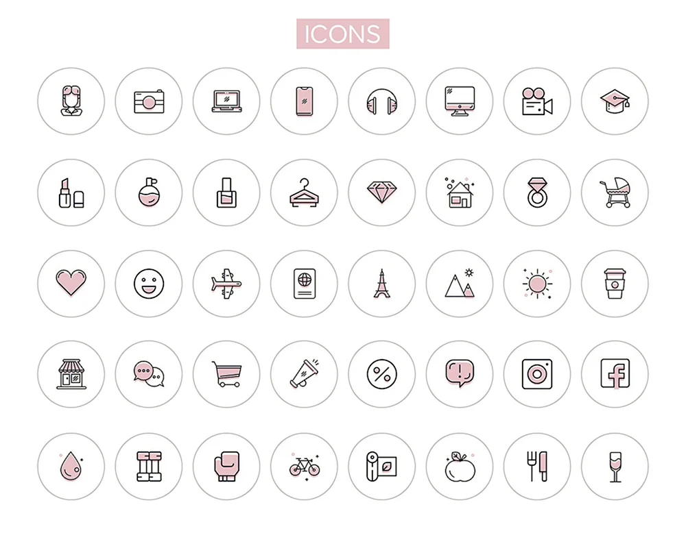 Stylische Icons für aktuelles