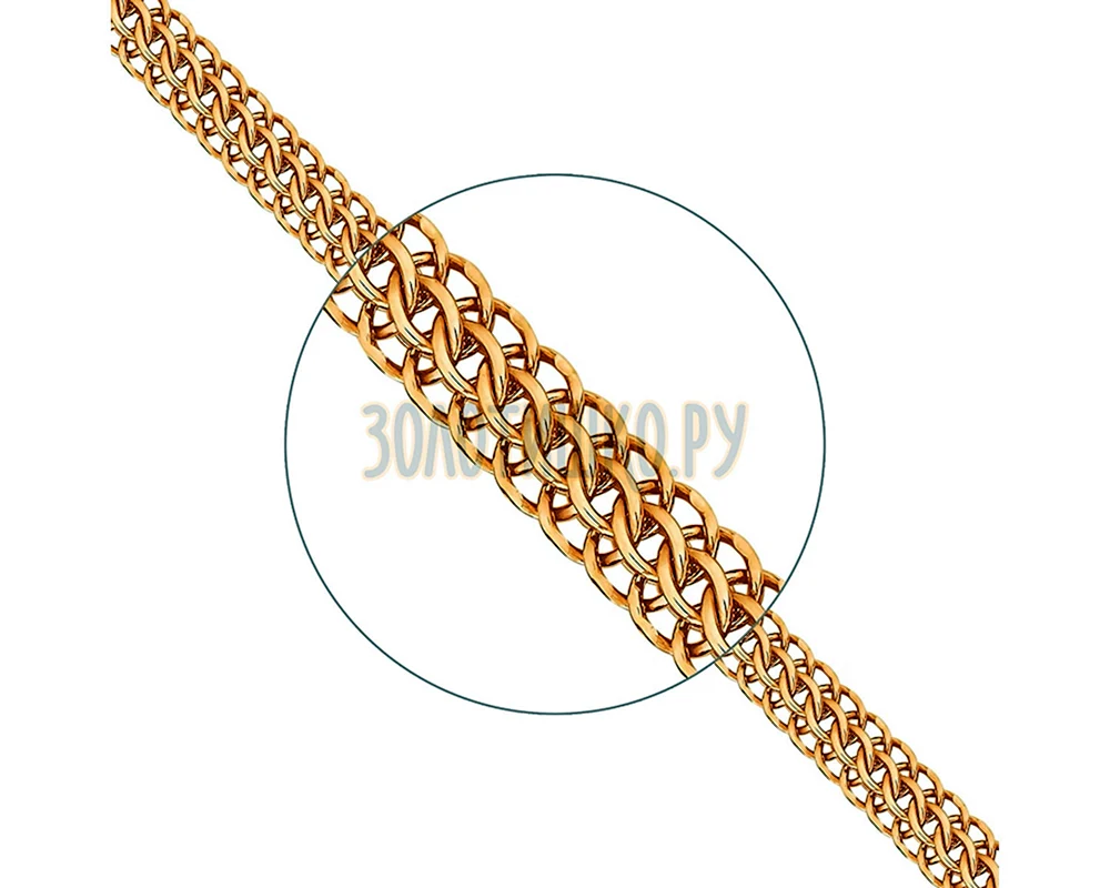 Goldkette Dreifach-Rhombusgeflecht