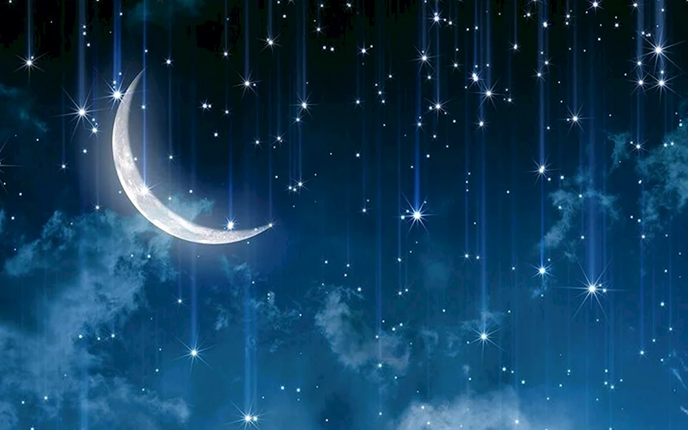 Sternenhimmel mit Mond